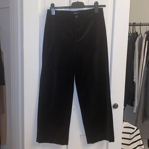 Nellie High Rise Cropped Wide Leg Velvet Pants